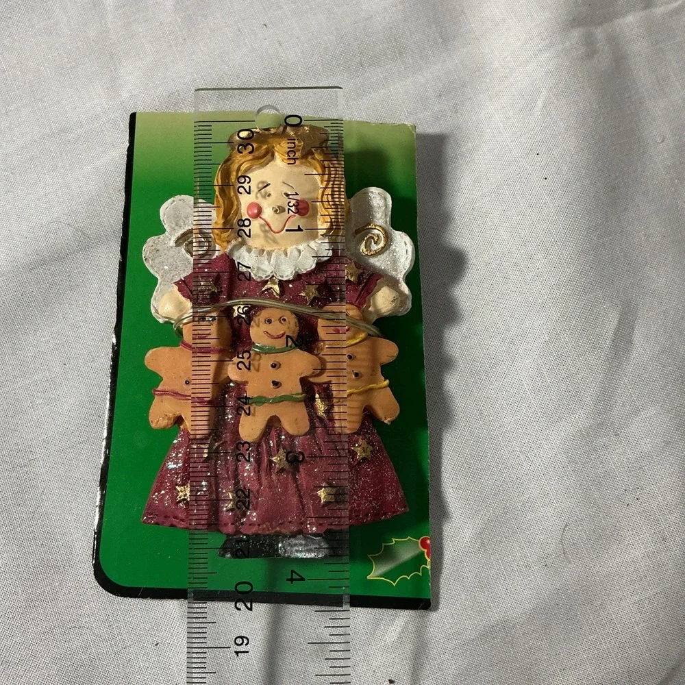 Vintage 1990s Angel Gingerbread Men Christmas Holiday Resin Ornament NWT